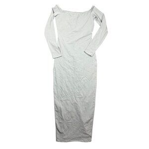 Skims Soft Lounge Long Sleeve Dress Light Blue Gray Size Large